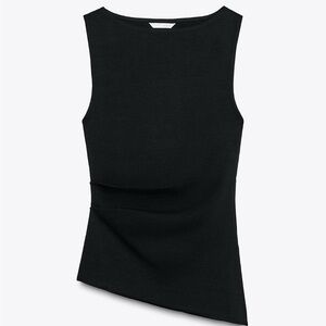 Zara Black Asymmetrical Tank Top